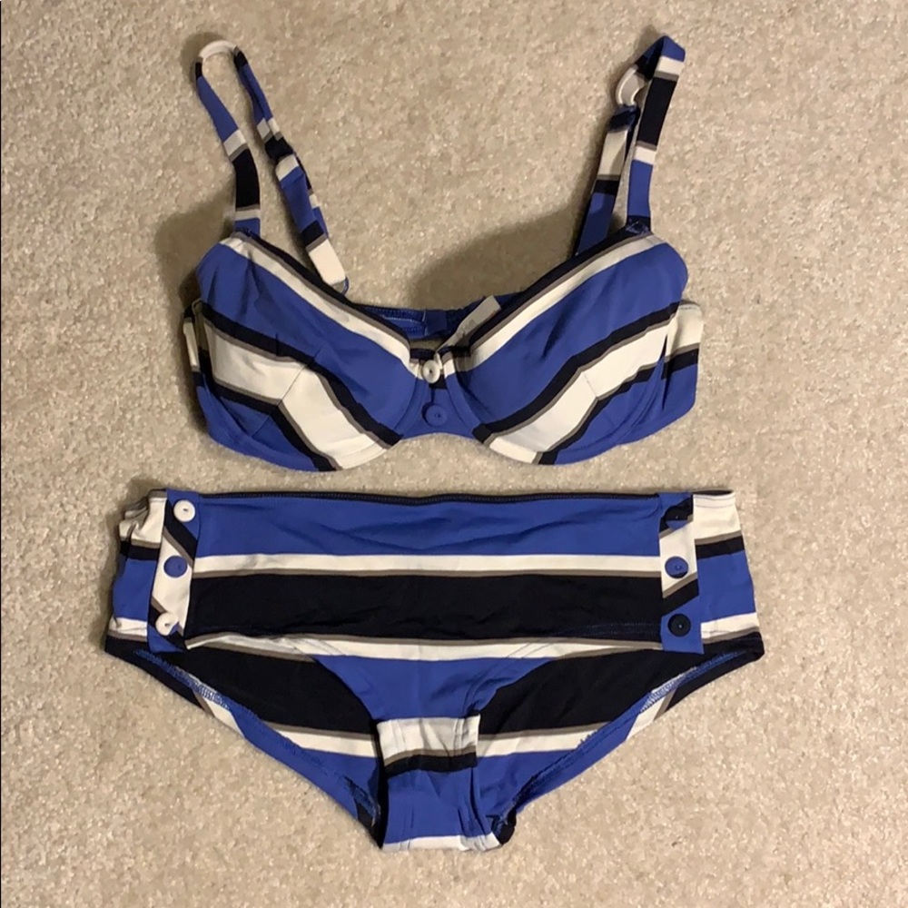 Princesse Tam Tam Blue Striped Bikini Set